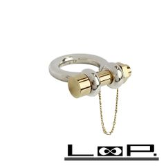■美品■　ボッテガヴェネタ ボルト リング 指輪 アクセサリー コンビ シルバー ゴールド SV 925 GP #15 【404436】5
