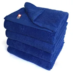 美容系 今治タオル 業務用 フェイスタオル 4枚組 村上タオル エムカラー 34x86cm エステサロン用 全100色 軽量薄手 (No.24 ウルトラマリン) mc-ft4