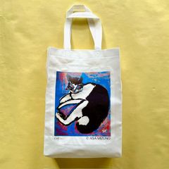 画家水野朝　猫　エコバッグ　不織布