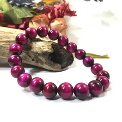 ピンクタイガーアイ パワーストーン ブレスレット 10mm  / 虎目石 メンズ レディース 男性 女性 金運 仕事運 恋愛運 お守り(シンプル)☆