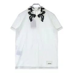 MIU MIU ホワイト Tシャツ リボン付き　週末限定セール ◇MiuMiu 23AW 最新作◇リボン付き コットン Tシャツ /White