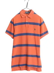 【お得なクーポン配布中!】 00s ポロ ラルフローレン ボーダー 鹿の子 半袖 ポロシャツ メンズ M / オールド 半袖シャツ コットン カットソー ワンポイント シンプル