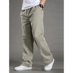 ☆ ライトグレー ☆ XLサイズ ☆ カーゴパンツ カーゴパンツ メンズ ゆったり イージーパンツ カーゴ パンツ 長ズボン カジュアルパンツ ストレートパンツ ズボン ロングパンツ 男性 紳士 ボトムス おしゃれ カジュアル シンプル 無地 春 夏 春夏