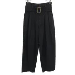 IENA イエナ ハイウエスト クロップドパンツ 34 ブラック ベルト付き レディース 古着