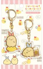 [Used] Keychain/Mascot (Character) Ebi Fry no Shippo & Aji Fry no Shippo Ebi Fry no Shippo's Errand Theme Pair Keychain (Set of 2) "Sumikko Gurashi"
