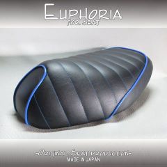 □【DIO ディオ AF34 AF35 SR ZX】張替え済♪　カスタムシート　黒/青　タックロール《Euphoria》□MK58331