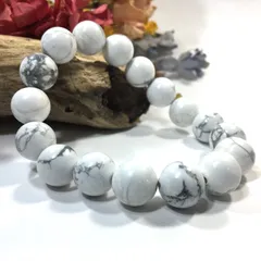 パワーストーン ブレスレット ハウライト  12mm 天然石ブレス / メンズ レディース 男性 女性 幸運 心身の浄化 安眠作用 お守り(シンプル) ☆