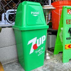 USアドバタイジング◆20L ダストボックス/7up・セブンアップ　グリーン◆アメリカンガレージ　ゴミ箱　ダイナー