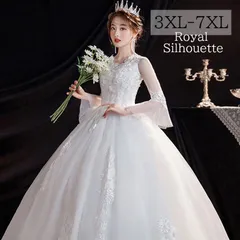 ウェディングドレス 大きいサイズ ホワイト 撮影 透け感 花柄 披露宴 前撮り 姫系 二次会 フェミニン 結婚式 ドレス パーティー  Aライン レース 3XL XXXL 4XL XXXXL 5XL 6XL 7XL 紐タイプ プリンセス 花嫁
