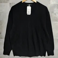 Web限定【未使用品】カシミヤVネックセーター　3XL　ブラック　長袖　カシミヤ100%