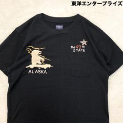 東洋エンタープライズ ポケットTシャツ スーベニア刺繍 ALASKA アラスカ 白熊 シロクマ ショートスリーブ 半袖カットソー ブラック 黒 TOYO ENTERPRISE