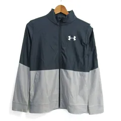アンダーアーマー ジャージ ジャケット アウター ヒートギア スポーツウエア キッズ 男の子用 YXLサイズ グレー UNDER ARMOUR 【中古】