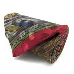 コムサデモードメン ブランド ネクタイ ストライプ柄 ドット シルク イタリア製 PO  メンズ ワインレッド COMME CA DU MODE 【中古】