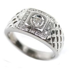Pt900プラチナ リング・指輪 ダイヤモンド0.25ct 20号 12.5g メンズ 中古