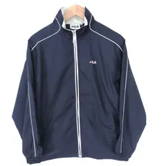 (^w^)b FILA フィラ FM6317 トラックジャケット ジャージ スウェット アクティブウェア 上着 裏地メッシュ スポーツ トレーニング ウォーキング ランニング フィットネス ジム アウトドア レジャー キャンプ ネイビー メンズ サイズM