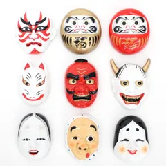 能面　おかめ　ビンテージ　おたふく　Japan 能面 おかめ ビンテージ おたふく Japan - メルカリ