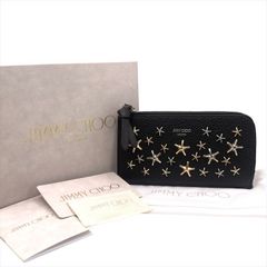 未使用 JIMMY CHOO ジミーチュウ スター スタッズ レザー カードケース コインケース 財布 ウォレット ブラック k5913