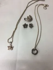 S【ヴィンテージ】シルバーアクセサリー 4点セット ハワイアンジュエリー フラワーモチーフ silver レディースアクセサリー