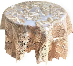 Sweet Baku テーブルクロス‐正方形 北欧風‐レース‐透かし花柄 サイドテーブル‐丸テーブル センター重ね‐敷物‐マルチカバー‐家電カバー SweetBaku 60x60(60x60)