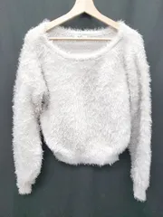 ◇ ⊇ earth music&ecology 長袖 ニット サイズF ライトグレー レディース P  【1409090000393】