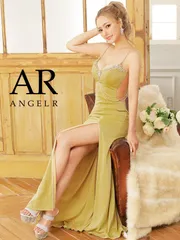 イエロー [AR23372-2311] 【Angel R/エンジェルアール】 バストビジュー/ ウエストパールチェーン/ ラメ/ タイト/ ロングドレス/ キャバドレス/ ロングワンピース