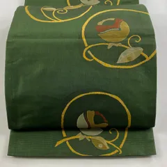 新品　袋帯 名品 木屋太 落款 幾何学 緑 六通 正絹 新品 袋帯 名品 木屋太 落款 幾何学 緑 六通 正絹 袋帯 美品 名品