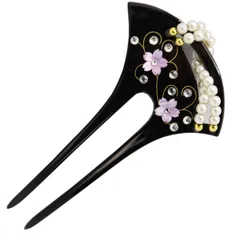 和装髪飾り 扇型 パール 二本挿し バチ型 着物 留袖 浴衣 袴 かんざし 振袖 卒業式 結婚式 ブライダル [TOuWA] お正月 ギフト 専用ケース付
