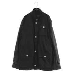 CHROME HEARTS (クロムハーツ) CHERRY BOMB チェリーボム 袖レザー切り替えクロスボタンミリタリージャケット ブラックのサムネイル
