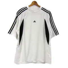 アディダス 半袖Ｔシャツ トップス サッカー スポーツウエア メンズ Lサイズ 白×黒 adidas 【中古】