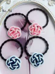 再販2♡No.96 水引 梅結びヘアゴム4個セット