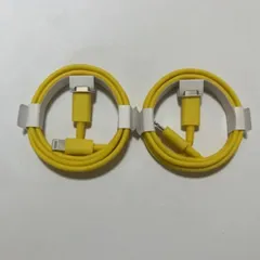 2本　黄　タイプc ライトニング　ケーブル　急速充電　充電器 iPhone モバイル　携帯 1m 2.4a typec Lightning iPhone iPad AirPods TYPE C type
