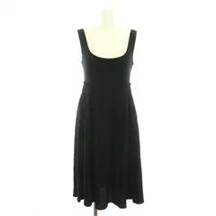 エフガール FguRL フォクシー FOXEY ワンピース ひざ丈 ラウンドネック ノースリーブ フリル 38 S 黒 ブラック 25754 /YT