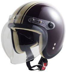 新品未使用　シールド付ジェットヘルメット　ブラウンアイボリー