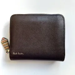 美品✨　ポールスミス　折り財布　ジップストローグレイン2　茶色　革　ストライプ 美品✨ ポールスミス 折り財布 ジップストローグレイン2 茶色 革