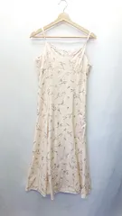 ◇ one after another NICE CLAUP 花柄 ロング丈 ワンピース サイズF ベージュ ブラウン レディース E  【1408060047192】