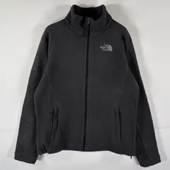古着 ザ・ノースフェイス THE NORTH FACE フルジップフリースジャケット ワンポイントロゴ刺繍 アウトドア M  ブラック レディース