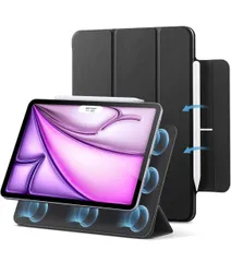 ★ESR iPad Air 13インチ ケース (M3/M2、2025/2024) iPad Pro 12.9 専用カバー 第6/5/4世代(2022/2021/2020) 強力マグネット吸着式  Reboundシリーズ ブラック