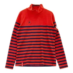 サイズ：M LE COQ GOLF ルコックゴルフ  起毛 ハイネック 長袖Tシャツ ボーダー柄 レッド系 [240101502746] ゴルフウェア レディース ストスト
