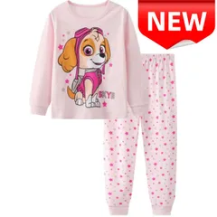 ✨新品✨ 女の子 パウパトロール スカイ パジャマ 長袖 上下セット ピンク 星柄 キッズ 子供服 部屋着 女児 100 110 120 130cm 寝間着 可愛い キャラクター コットン 綿 キッズパジャマ 長袖パジャマ 肌触り良い プレゼント 贈り物