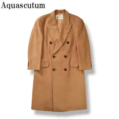 【高級】アクアスキュータム ダブルブレスト チェスターコート キャメル CHESTERTON キャメルコート