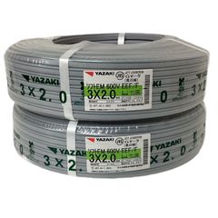 XS320G》弥栄電線 VVFケーブル VA 3×2.0mm Gライン 鉛フリー 3芯 3C 灰  