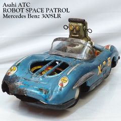旭玩具【メルセデス ベンツ300SLR黄】ブリキtin toy car自動車箱付 旭玩具【メルセデス ベンツ300SLR黄】ブリキtin toy car自動車箱