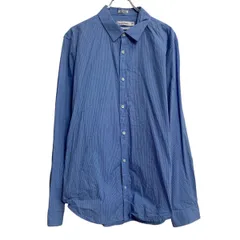 Calvin Klein 長袖 ストライプシャツ XL ブルー ビッグサイズ カルバンクライン 古着卸 アメリカ仕入 a701-5652のサムネイル