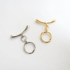 1個 真鍮製 金アレ対応 14KGP 色褪せにくい 小ぶり ぷっくり マンテル 留め具 連結 クラスプ チャーム アクセサリーパーツ コネクター 手芸 ハンドメイド