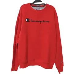 Z1515 【美品】Champion チャンピオン　アスレティック　スウェット　トレーナー　裏起毛　赤　レッド　メンズ　Lサイズ　ロゴプリント　オシャレ　レトロ　古着