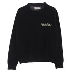 WACKO MARIA ワコマリア 14AW-KNT-06 エンブロイダリ― 刺繍 ロゴ ウール ニット セーター ブラック系 S【中古】