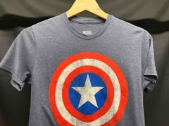 MARVEL マーベル キャプテンアメリカ ロゴプリント 半袖Tシャツ サイズ：S ブルー