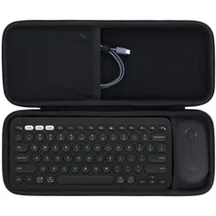 【在庫処分】Lebakort収納ケースと互換性のあるLogicoolロジクールPEBBLE KEYS 2 K380sGR BluetoothワイヤレスキーボードPEBBLE MOUSE2 M350sGR ワイヤレスマウス (ブラック ケース)のサムネイル