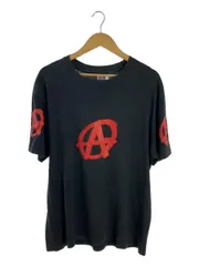 90s ANARCHY Anarchist Symbol シングル Tシャツ L コットン ブラック 無地