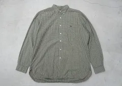 美品90s RALPH LAUREN ラルフローレン MｃMEEL 長袖シャツ トップス チェック柄 コットン ネイビー×イエロー サイズL 731P★2